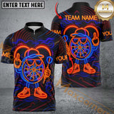 Maxcorners Darts Neon Dartboard Champion Multicolor Customized Name, Team Name 3D Shirts