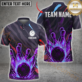 Maxcorners Bowling Neon Strike Multicolor Options Personalized Name, Team Name 3D Shirt