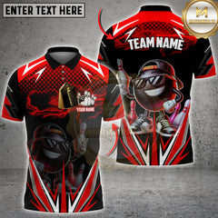 Maxcorners Bowling Funny Ball Street Style Multicolor Customized Name, Team Name 3D Shirts