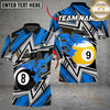 Maxcorners Billiards Ball 8&9 Lightning Racing Personalized Name Men And Women 3D Polo Shirt Custom Billiard Team Jersey (4 Colors)