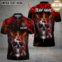 Maxcorners Arrow Pierce Skull Darts Jersey Multicolor Option Customized Name, Team Name 3D Polo Shirt