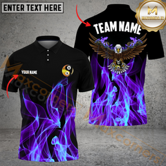 Maxcorners Yinyang Ball 8&9 Eagle Billiard Jersey Multicolor Option Customized Name, Team Name 3D Polo Shirt