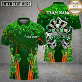 MaxCorners Darts Irish Skull Veritas Aequitas Customized Name, Team Name 3D Polo Shirt