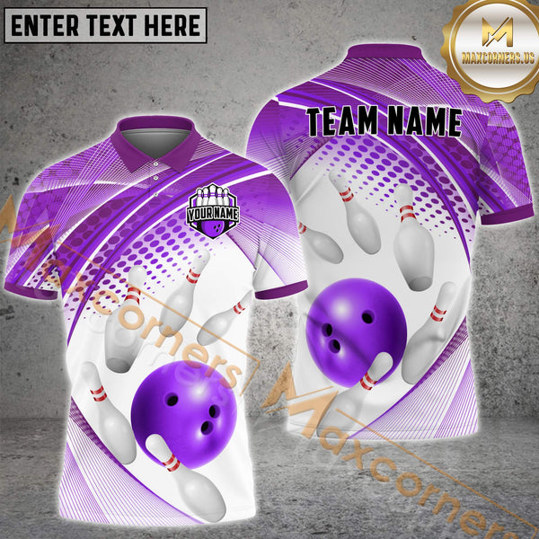 Maxcorners Bowling Strike Force Multicolor Options Personalized Name, Team Name 3D Shirt