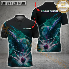 Maxcorners Bowling Eagle Multicolor Options Personalized Name, Team Name 3D Shirt