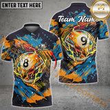 Maxcorners Ball 8, Ball 9 Graffiti Street Style Billiard Jersey Personalized Name, Team Name 3D Polo Shirt