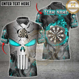 Maxcorners Darts Skull Metal Fire Multicolor Customized Name, Team Name 3D Shirt