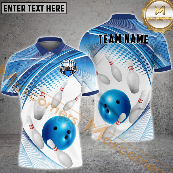 Maxcorners Bowling Strike Force Multicolor Options Personalized Name, Team Name 3D Shirt