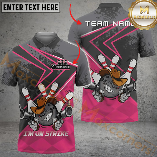 Maxcorners Bowling Hunter I'm On Strike Multicolor Options Personalized Name, Team Name 3D Shirt