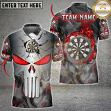 Maxcorners Darts Skull Metal Fire Multicolor Customized Name, Team Name 3D Shirt