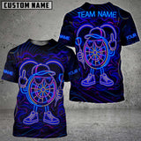 Maxcorners Darts Neon Dartboard Champion Multicolor Customized Name, Team Name 3D Shirts