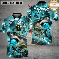 Maxcorners Storm Shark Bowling Multicolor Customized Name, Team Name 3D Shirts