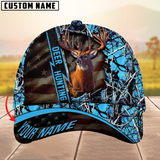 Maxcorners Premium Unique Version Of Cracked Flag Deer Hunting Multicolor Personalized Name 3D Cap