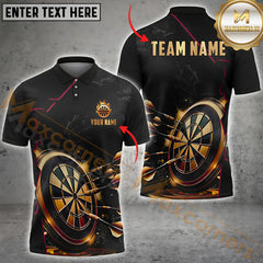 Maxcorners Golden Darts Jersey Multicolor Option Customized Name, Team Name 3D Polo Shirt