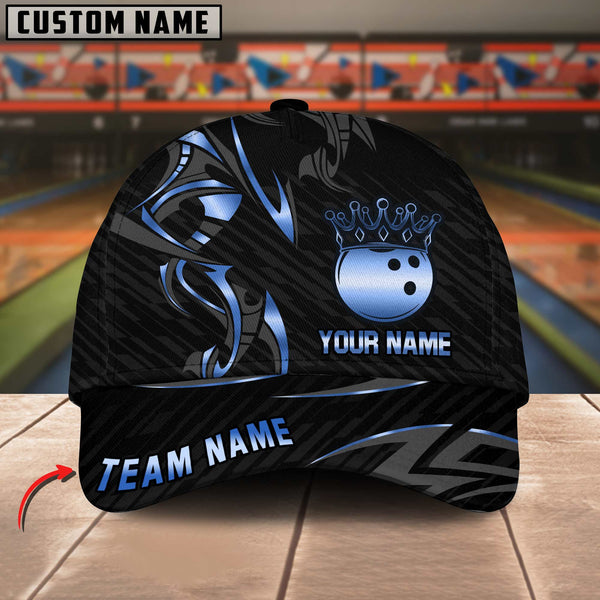 Maxcorners Bowling Golden Crown Multicolor Personalized Name 3D Cap