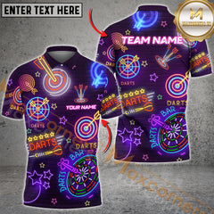 Maxcorners Neon Dart Bar Multicolor Customized Name, Team Name 3D Shirts