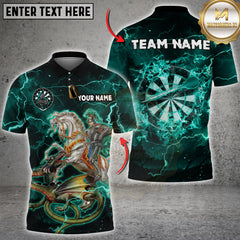 Maxcorners Darts Knight Slaying Dragon Multicolor Customized Name Team Name 3D Shirts