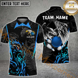 Maxcorners Bowling Eagle Majesty Multicolor Option Customized Name, Team Name 3D Polo Shirt