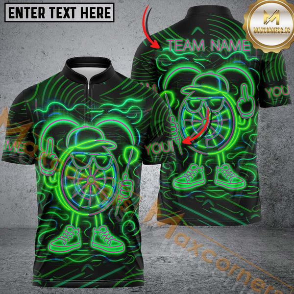 Maxcorners Darts Neon Dartboard Champion Multicolor Customized Name, Team Name 3D Shirts