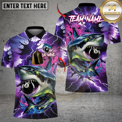 Maxcorners Billiard Lightning Shark 8-Ball Multicolor Customized Name, Team Name 3D Shirt