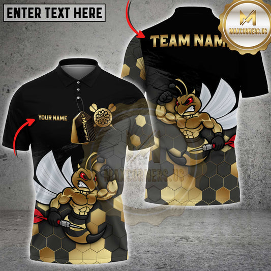 Maxcorners Darts Bee Golden Personalized Name 3D Unisex Shirt
