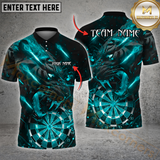 Maxcorners Black Tiger Roaring Fire  Darts Jersey Multicolor Option Customized Name, Team Name 3D Polo Shirt