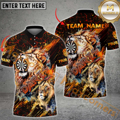 Maxcorners Darts Lion Roar Mutilcolor Options Personalized Name, Team Name 3D Polo Shirt