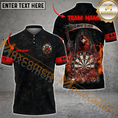Maxcorners Darts Rooster's Reaper Customized Name, Team Name 3D Polo Shirt