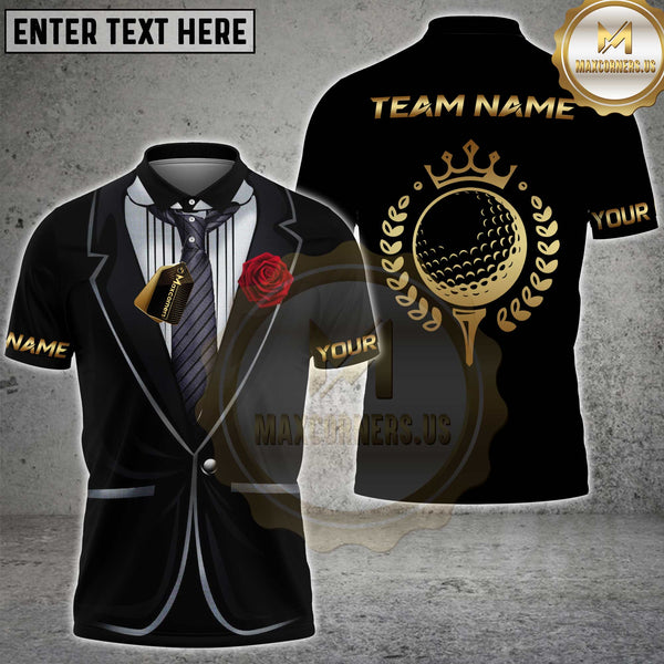 Maxcorners Golf Tuxedo Rose Personalized Name 3D Unisex Shirt