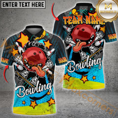 Maxcorners Funny Ball Bowling Jersey Personalized Name, Team Name 3D Shirt