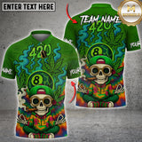 Maxcorners Billiard  420 8 - Ball Funny SKull Personalized Name 3D Unisex Shirt