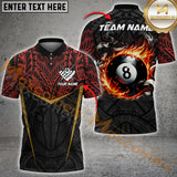 Maxcorners Billiard Inferno 8 Ball Multicolor Customized Name, Team Name 3D Shirts