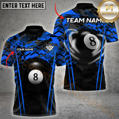 Maxcorners Billiard Crimson Cue Clash Multicolor Personalized Name 3D Shirt