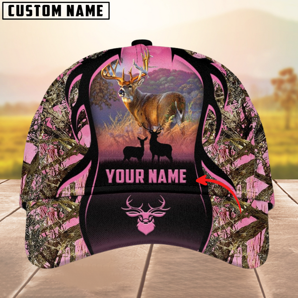 Maxcorners Deer Hunting Camouflage Pattern Multicolor Personalized Name 3D Cap