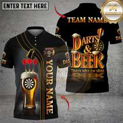 Maxcorners Darts & Beer That's Why I'm Here Personalized Name Shirt