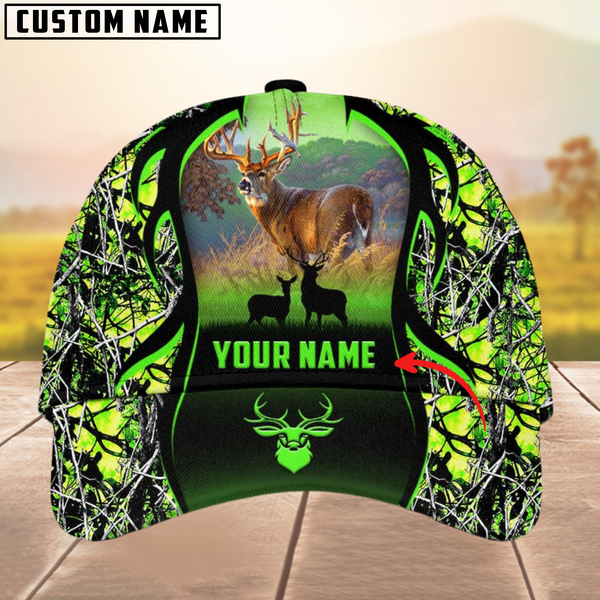 Maxcorners Deer Hunting Camouflage Pattern Multicolor Personalized Name 3D Cap