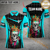 Maxcorners Skull King Of Darts Multilcolor Option Customized Name, Team Name 3D Polo Shirt