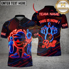 Maxcorners Bowling This Is How I Roll Funny Ball Multicolor Customized Name, Team Name 3D Shirts