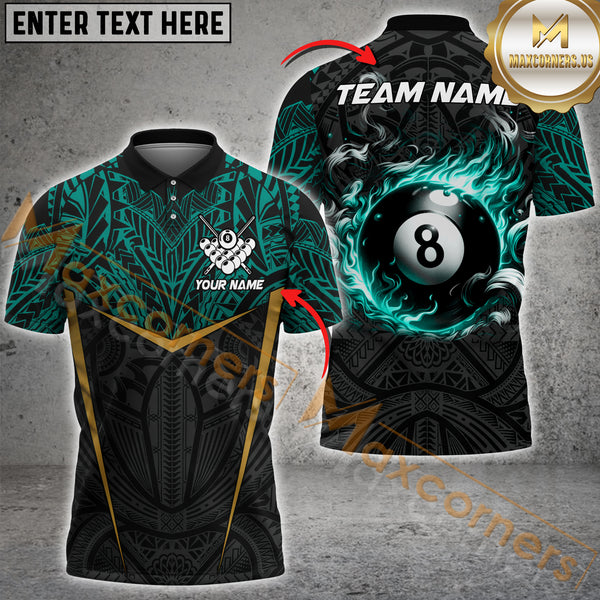 Maxcorners Billiard Inferno 8 Ball Multicolor Customized Name, Team Name 3D Shirts
