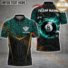 Maxcorners Billiard Inferno 8 Ball Multicolor Customized Name, Team Name 3D Shirts