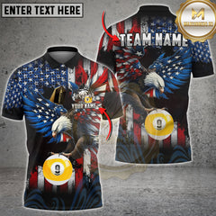 Maxcorners American Eagle 9-Ball Jersey Personalized Name 3D Unisex Shirt
