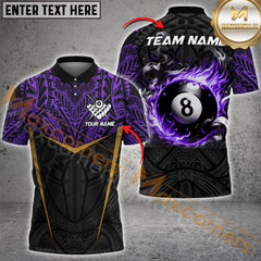 Maxcorners Billiard Inferno 8 Ball Multicolor Customized Name, Team Name 3D Shirts