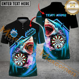 Maxcorners Darts Shark Digital Customized Name, Team Name 3D Polo Shirt