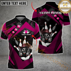Maxcorners Bowling Funny Ball Cowboy Multicolor Options Personalized Name, Team Name 3D Shirt