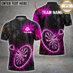 Maxcorners Darts Neon Thunder Multicolor Options Personalized Name, Team Name 3D Shirt