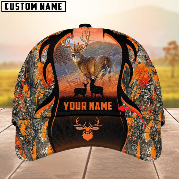 Maxcorners Deer Hunting Camouflage Pattern Multicolor Personalized Name 3D Cap