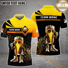 Maxcorners Darts Funny Beer Personalized Name, Team Name 3D Shirt