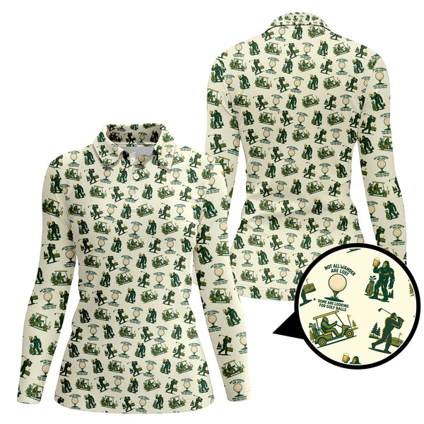 Maxcorners Bigfoot Golf Shirt For Men, Funny Golf Shirts, Pattern Golf Gift For Golfers