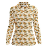 Maxcorners Corgi Golf Pattern Shirt, Cute Dog Golf Polo For Pet Lovers And Golfers, Funny Golf Polos For Men's