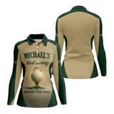 Maxcorners Custom Funny Golf Polos With Name And Year, Last Swing Before The Ring Shirts, Crazy Golf Shirt For Men's